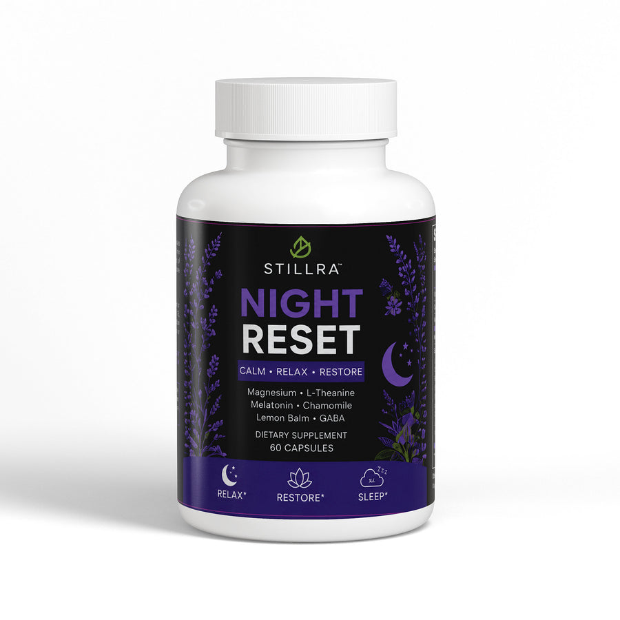 STILLRA™ Night Reset supplement product for STILLRA daily rhythm support