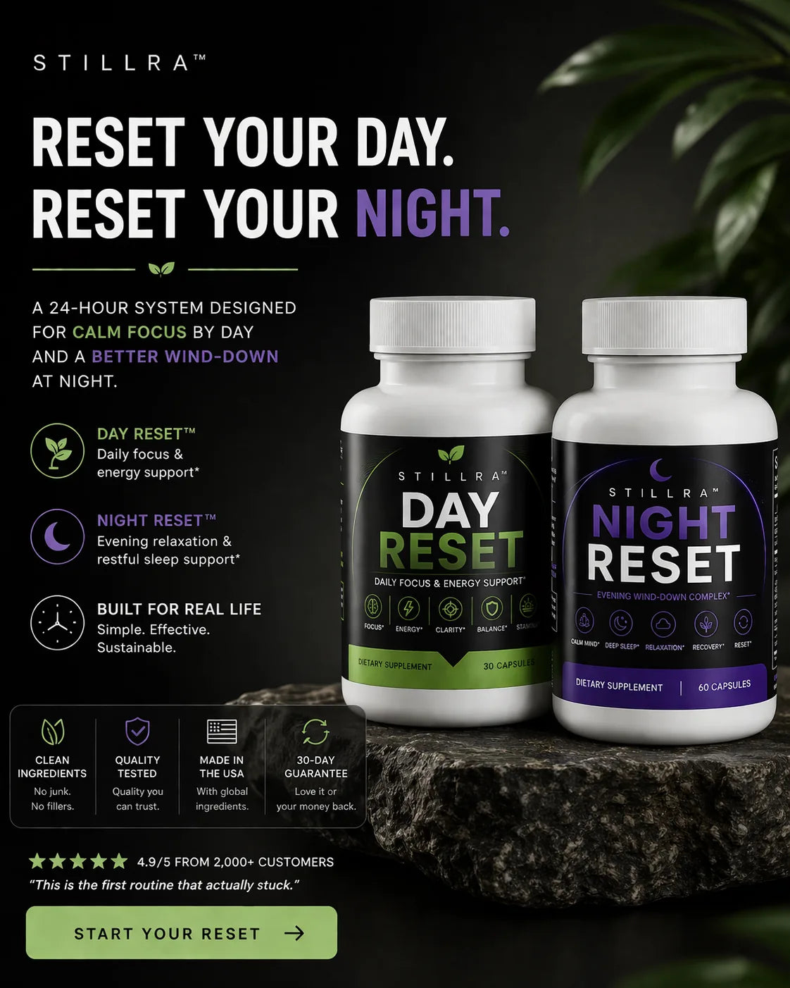 STILLRA Day Reset and Night Reset 24-hour reset system